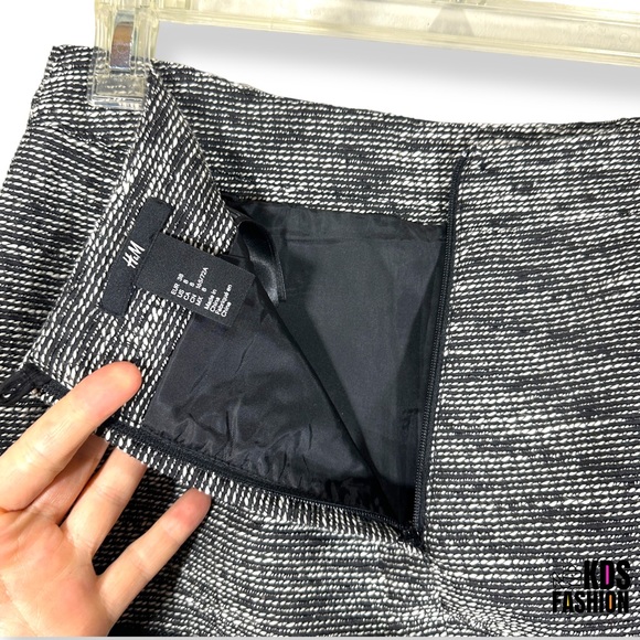 H&M Fringe Tweed Shimmer Pencil Skirt 8 - Picture 9 of 11